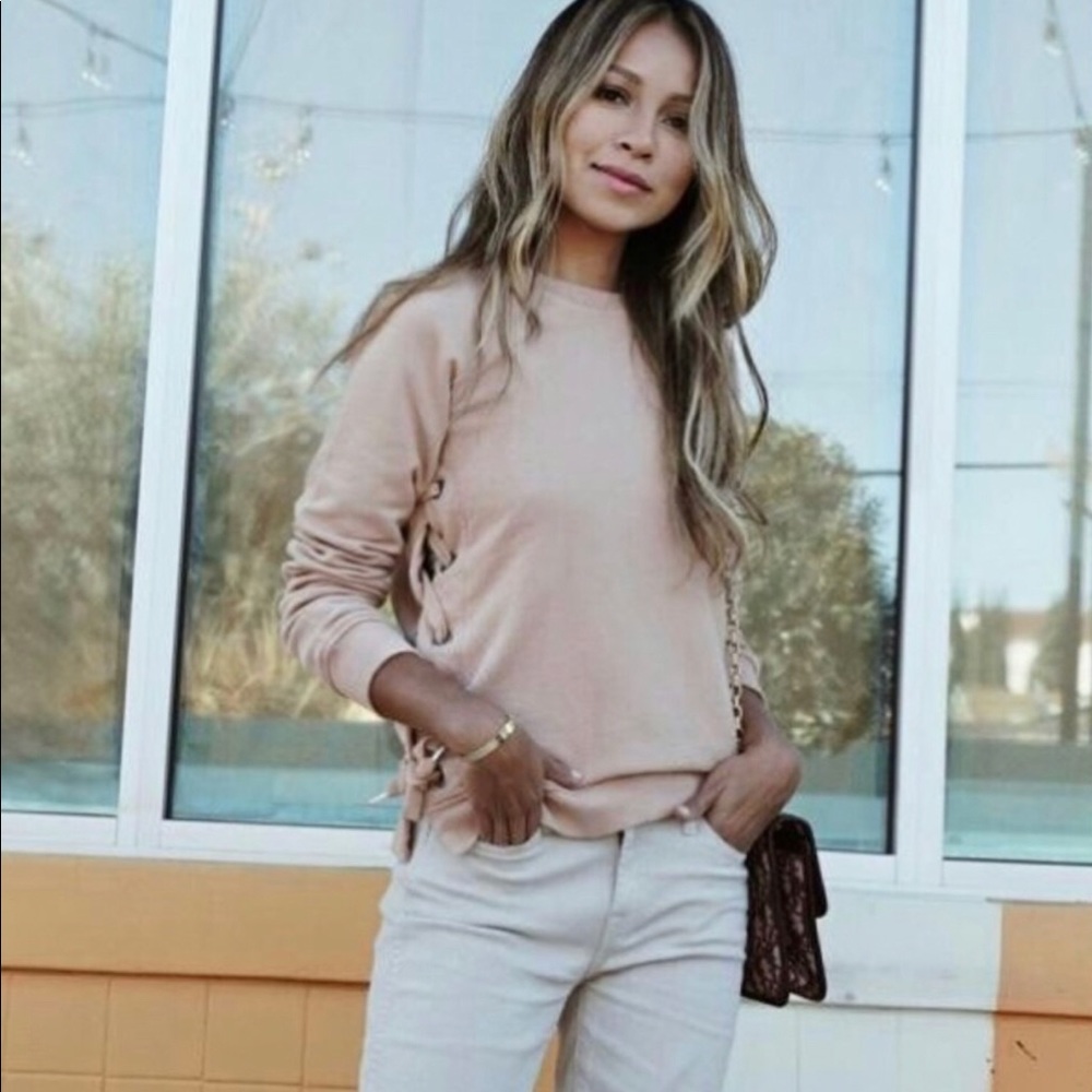 Sincerely Jules Harper Pink Lace Up Sweatshirt